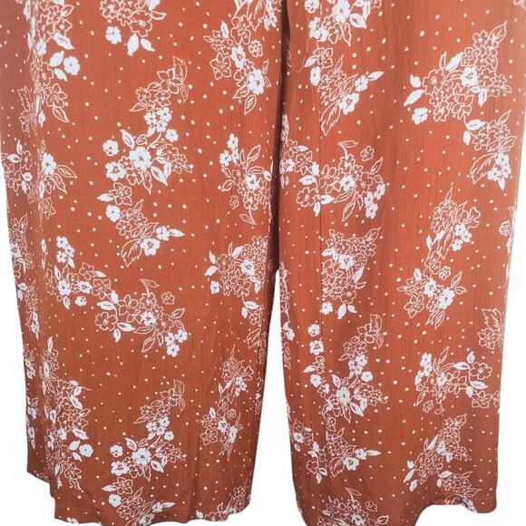 Three Dots High Waisted Wide Leg Side Pocket's Women Floral Pants L - Picture 2 of 5